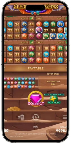 Cleopatra’s Gems Bingo Gameplay