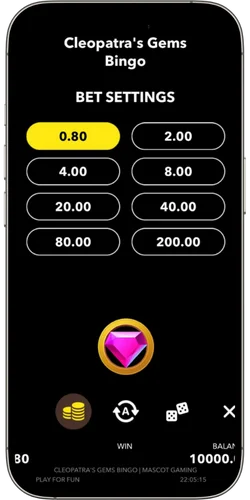 Cleopatra’s Gems Bingo Bets