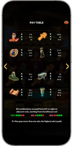 Paytable Asp of Cleopatra