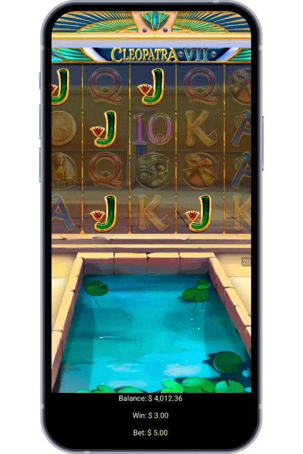 Cleopatra VII base game showing sacred cat and ankh symbols