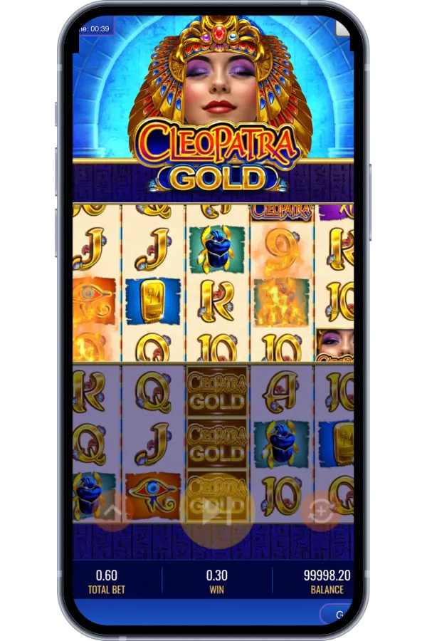 Sun of Ra big win celebration with Egyptian themed background
