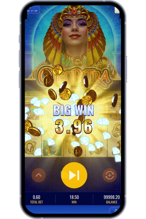 Sun of Ra slot main screen with Egyptian symbols and pyramids