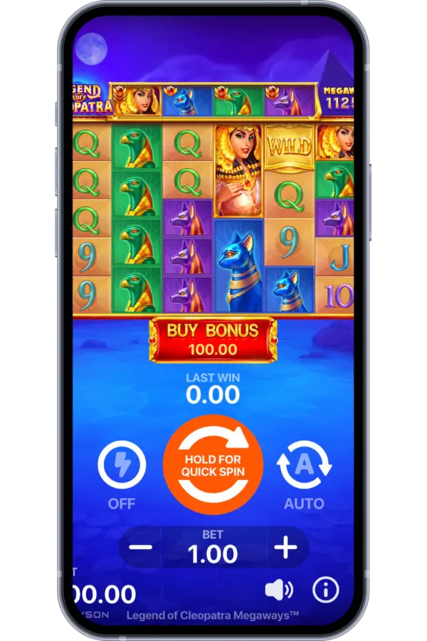 Legend of Cleopatra Megaways big win screen with massive payout
