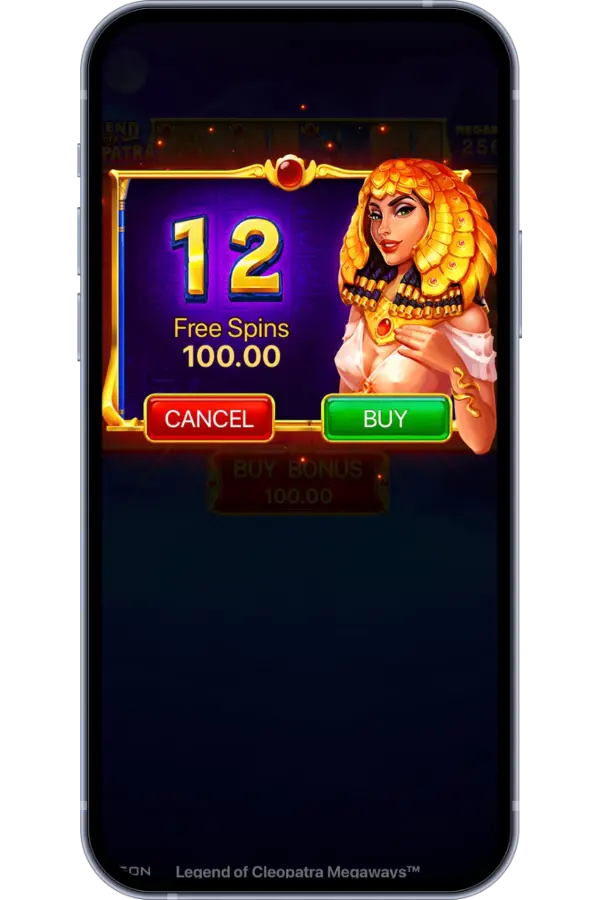 Legend of Cleopatra Megaways four scatter symbols triggering free spins
