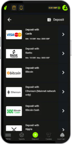 Velobet Fund your account