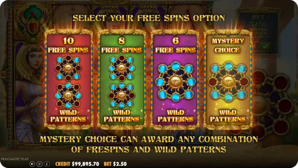Eye of Cleopatra free spins bonus feature
